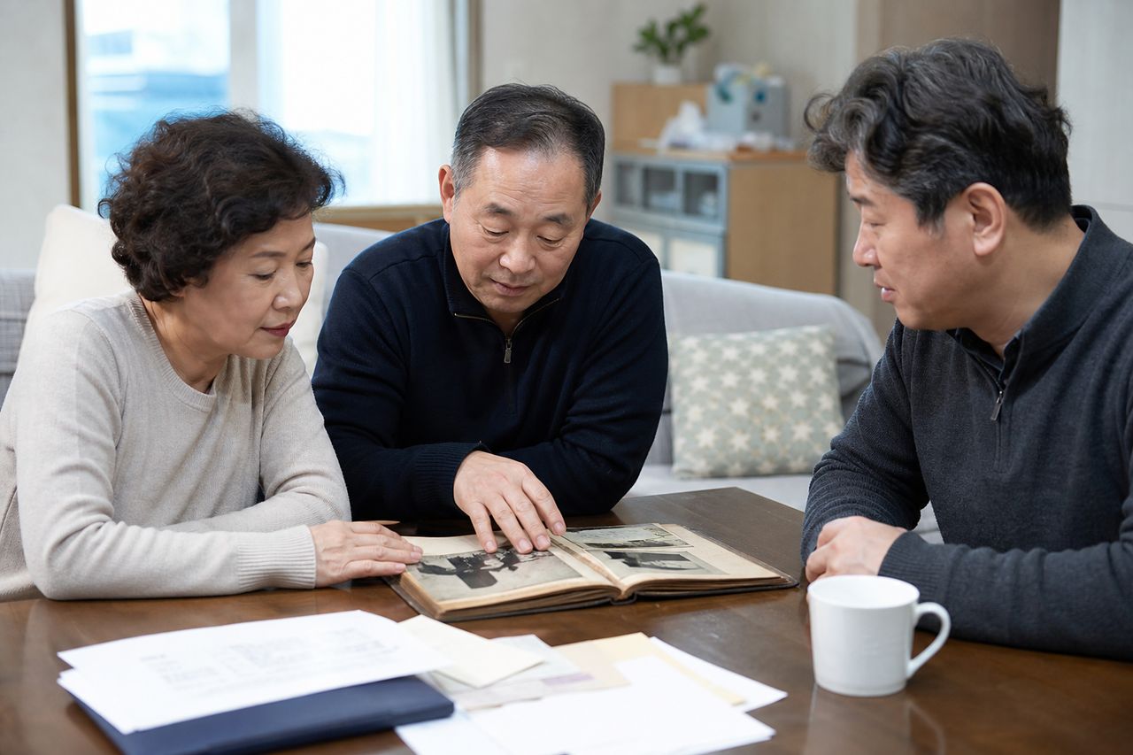 상속채무를 알게 된 날짜, 독촉장과 통지기록을 정리하는 방법 관련 상황을 보여주는 이미지 — 서류를 검토하는 모습